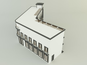 White hotel building model 3D Модель