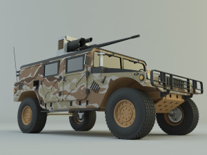 Hummer h1 military vehicle Modelo 3D