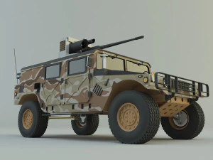 Hummer h1 military vehicle 3D Model
