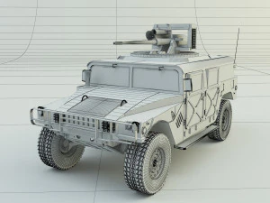 Hummer h1 military vehicle 3D Model