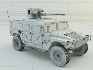 Hummer h1 military vehicle Modelo 3D