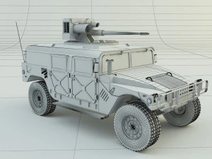 Hummer h1 military vehicle 3D Model
