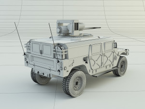 Hummer h1 military vehicle Modelo 3D