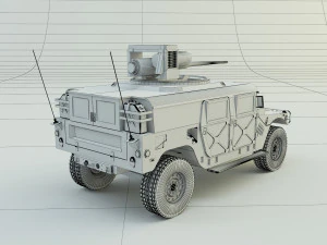 Hummer h1 military vehicle 3D Model