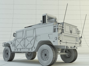 Hummer h1 military vehicle Modelo 3D