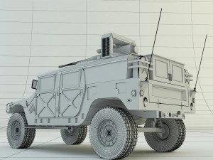 Hummer h1 military vehicle 3D Model