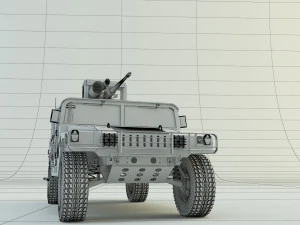Hummer h1 military vehicle 3D Model