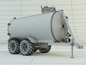 Truck water trailer 3D 모델