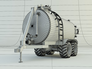 Truck water trailer 3D 모델