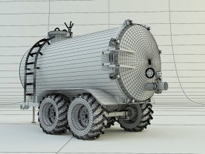 Truck water trailer 3D 모델