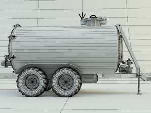 Truck water trailer 3D 모델