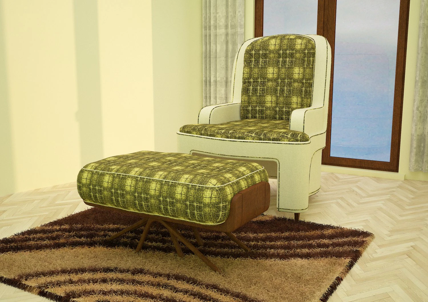 3ds max green sofa model 3D Model .c4d .max .obj .3ds .fbx .stl .blend