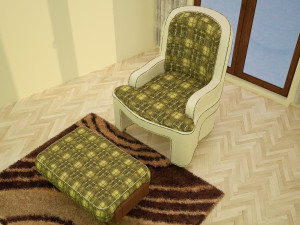 3ds max green sofa model 3D Модель
