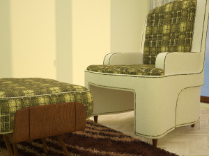 3ds max green sofa model 3D Модель