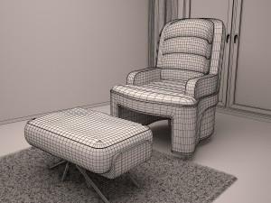 3ds max green sofa model 3D Модель