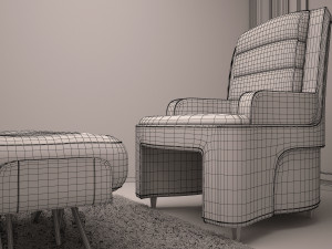 3ds max green sofa model 3D Модель