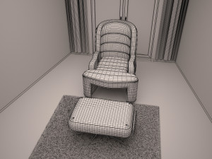 3ds max green sofa model 3D Модель