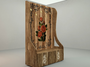 Coat hanger-coat stand with floral pattern 3D Модель