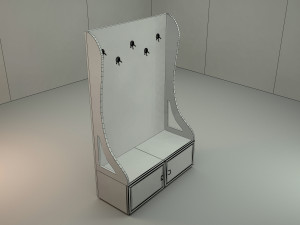 Coat hanger-coat stand with floral pattern 3D Модель