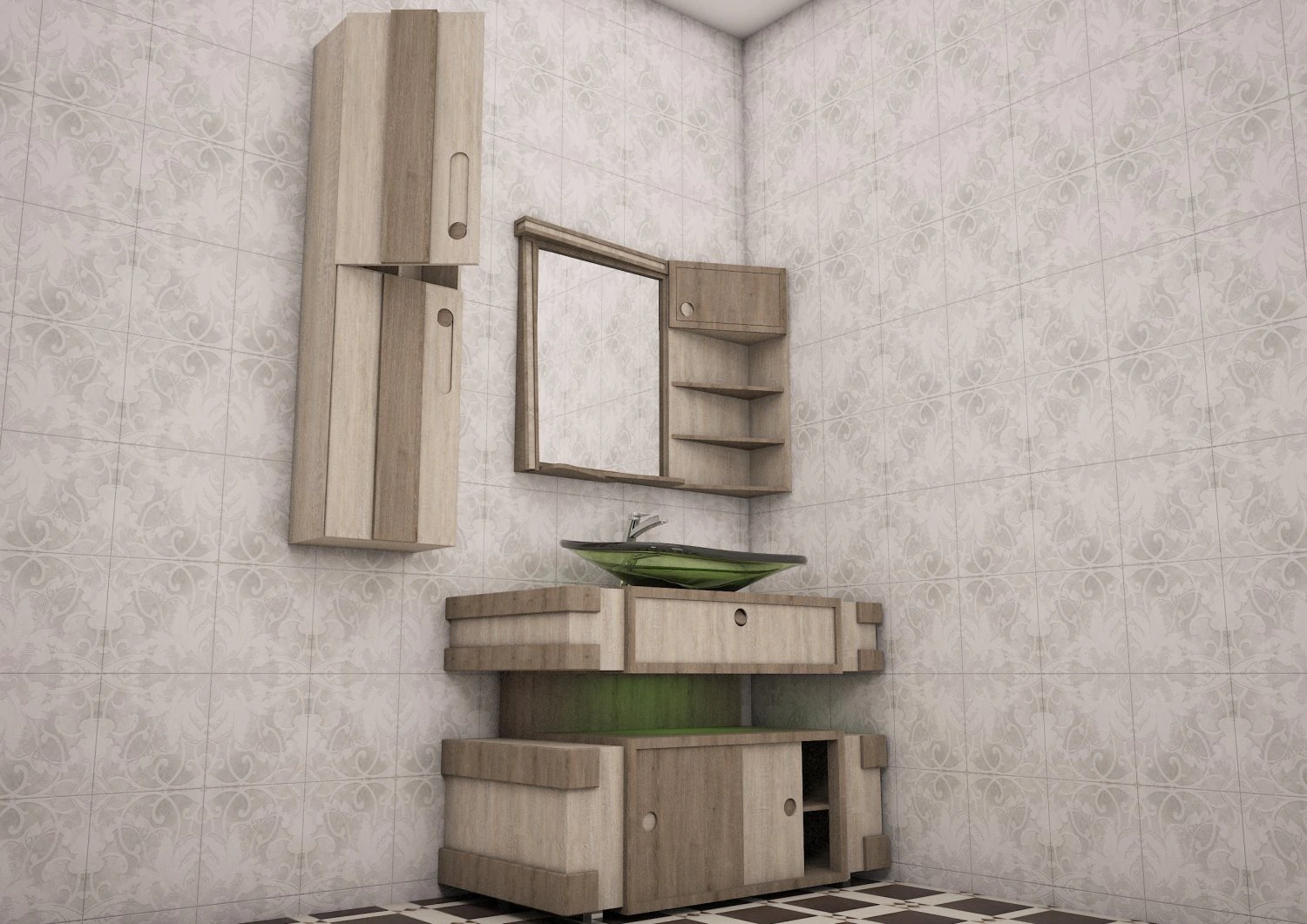 Bathroom cabinet model 3ds max 3D Model .c4d .max .obj .3ds .fbx .stl .blend