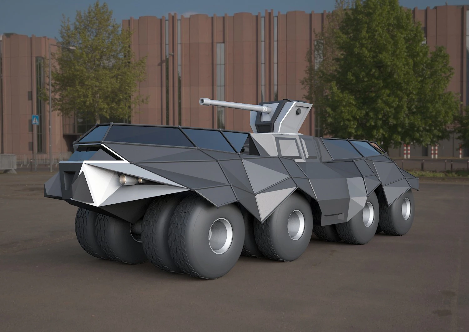 Batmobile tank concept 3D Model .c4d .max .obj .3ds .fbx .stl .blend