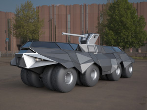 Batmobile tank concept 3D Model