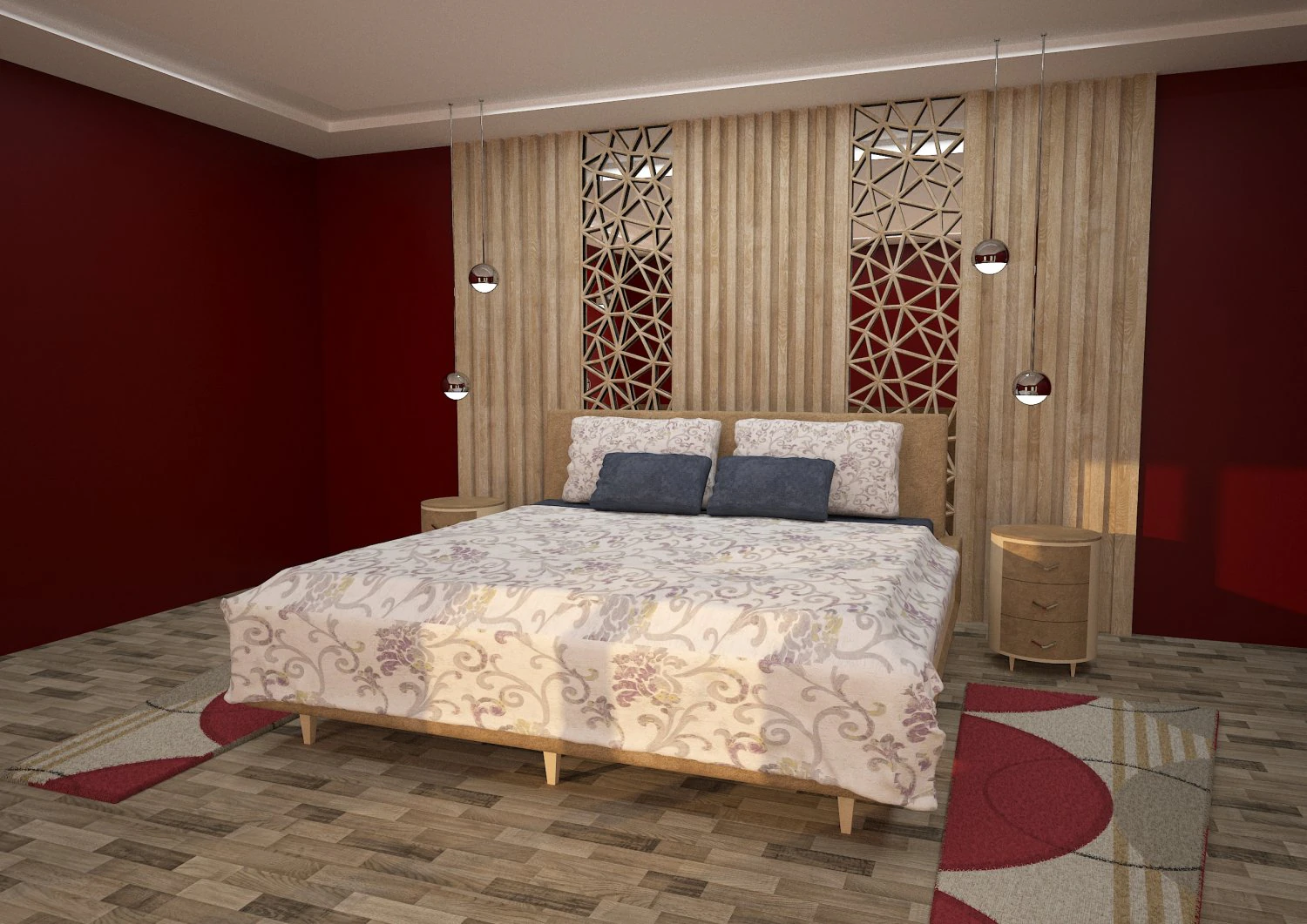 Bedroom bed 3D Model .c4d .max .obj .3ds .fbx .stl .blend