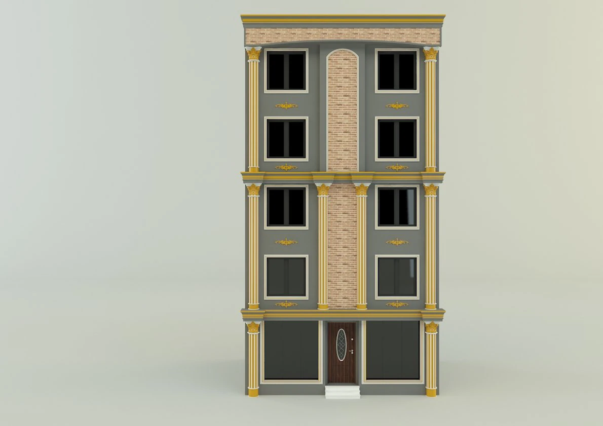 Building 582 classic 3D Model .c4d .max .obj .3ds .fbx .stl .blend 