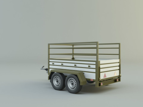 Double axle trailer model 3Dモデル