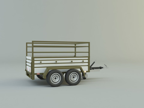 Double axle trailer model 3Dモデル