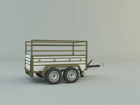 Double axle trailer model 3D Model