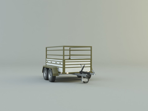 Double axle trailer model 3Dモデル