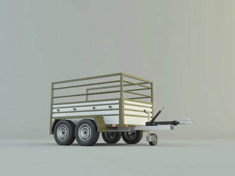 Double axle trailer model 3D Model