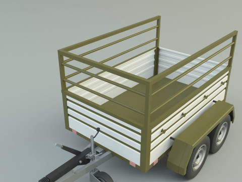Double axle trailer model 3Dモデル