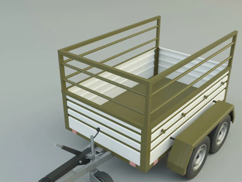Double axle trailer model 3D Model