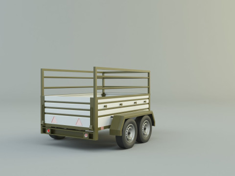 Double axle trailer model 3Dモデル