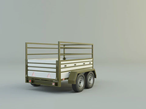 Double axle trailer model 3D Model