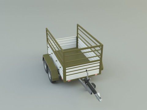 Double axle trailer model 3Dモデル