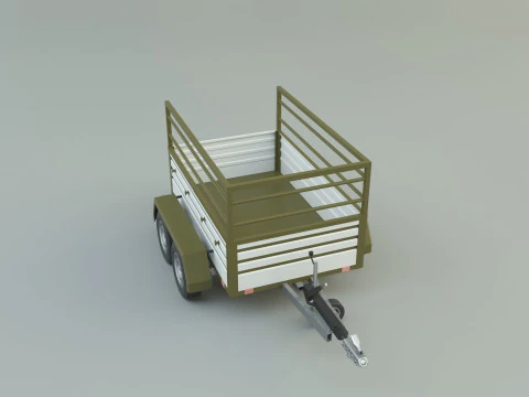 Double axle trailer model 3D Model
