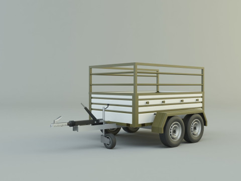 Double axle trailer model 3Dモデル