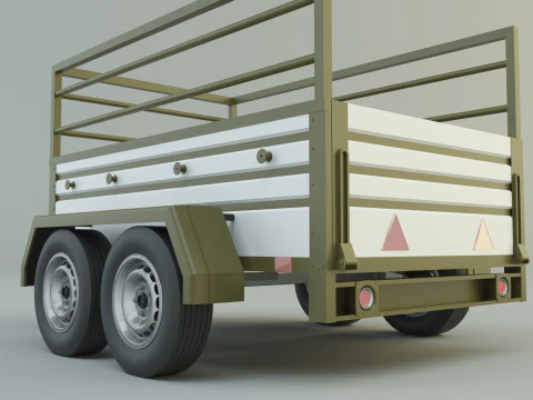 Double axle trailer model 3D Model