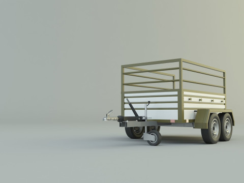 Double axle trailer model 3Dモデル