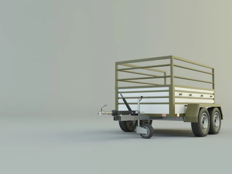 Double axle trailer model 3D Model
