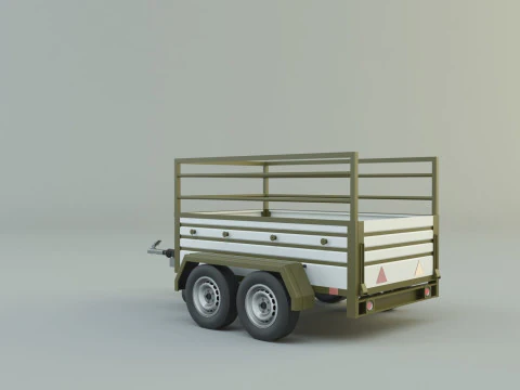 Double axle trailer model 3D Model