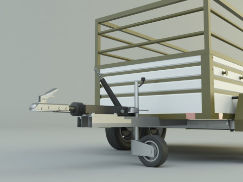 Double axle trailer model 3Dモデル