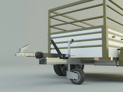 Double axle trailer model 3D Model