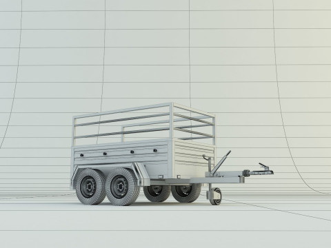 Double axle trailer model 3Dモデル