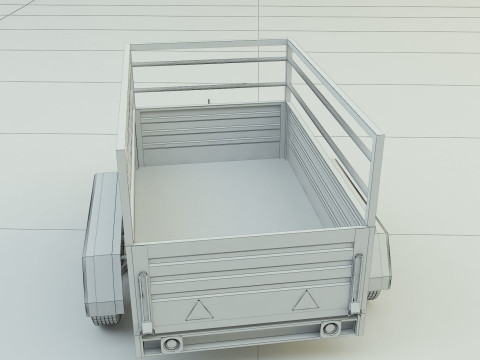 Double axle trailer model 3Dモデル