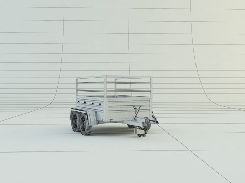 Double axle trailer model 3Dモデル