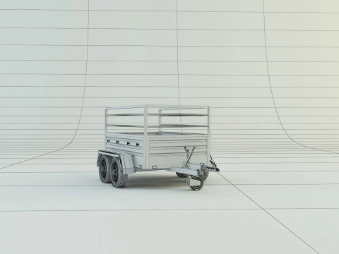 Double axle trailer model 3D Model